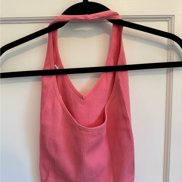 Pink Ribbed Halter Top - Picture 2 of 2